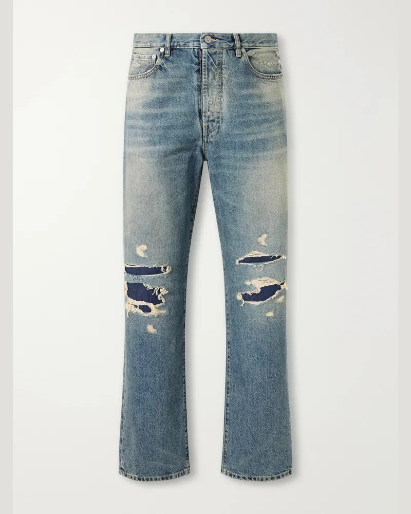 Maison Margiela Straight-Leg Distressed Jeans Blue