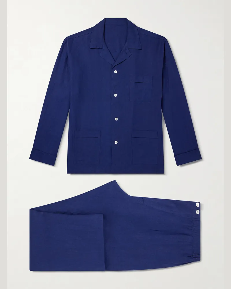 Anderson & Sheppard Linen Pyjama Set Blue