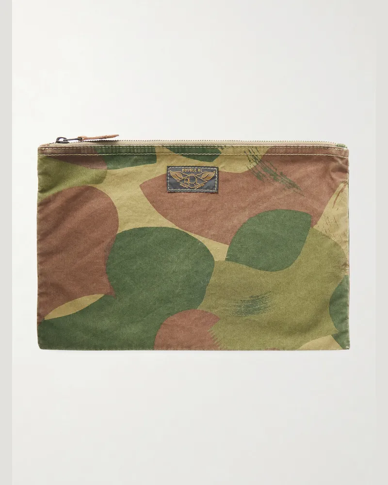 RRL Set aus drei Etuis aus Baumwoll-Canvas mit Camouflage-Print Grün