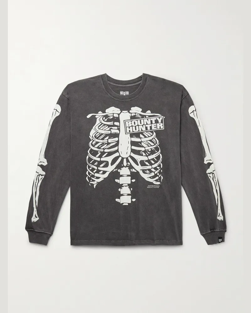 Neighborhood Bounty Hunter Oberteil aus Baumwoll-Jersey mit Print Schwarz