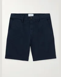 MR P. Gerade geschnittene Bermudashorts aus Twill aus einer Baumwollmischung in Stückfärbung Blau