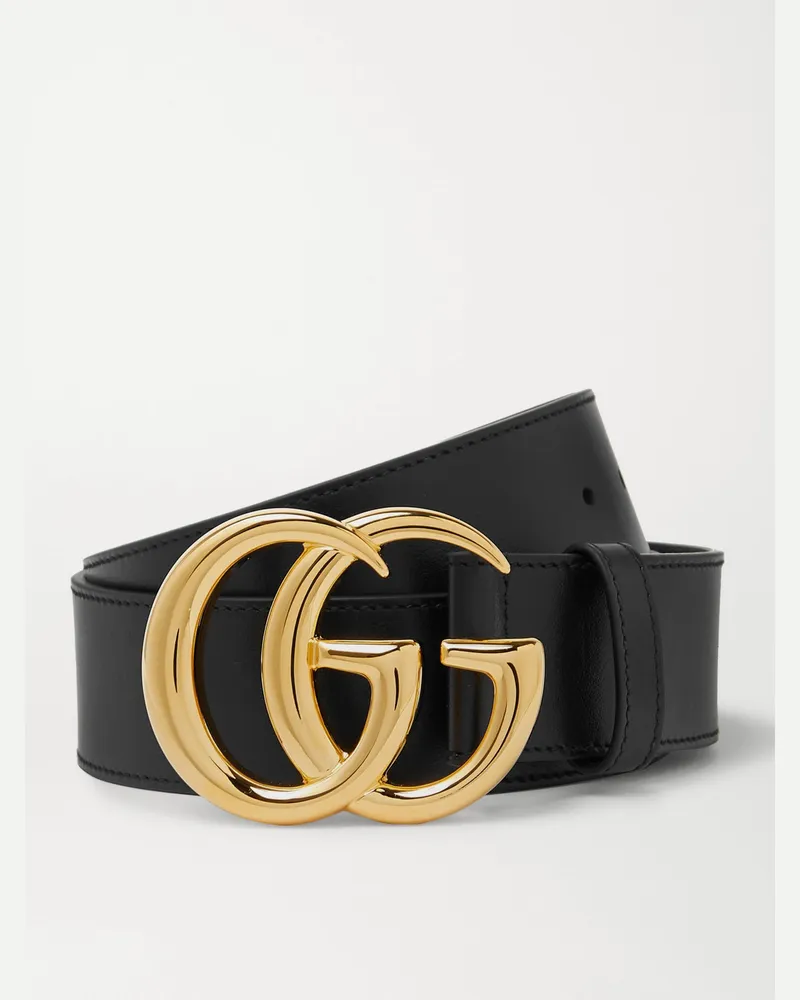 Gucci 4cm Marmont Leather Belt Black