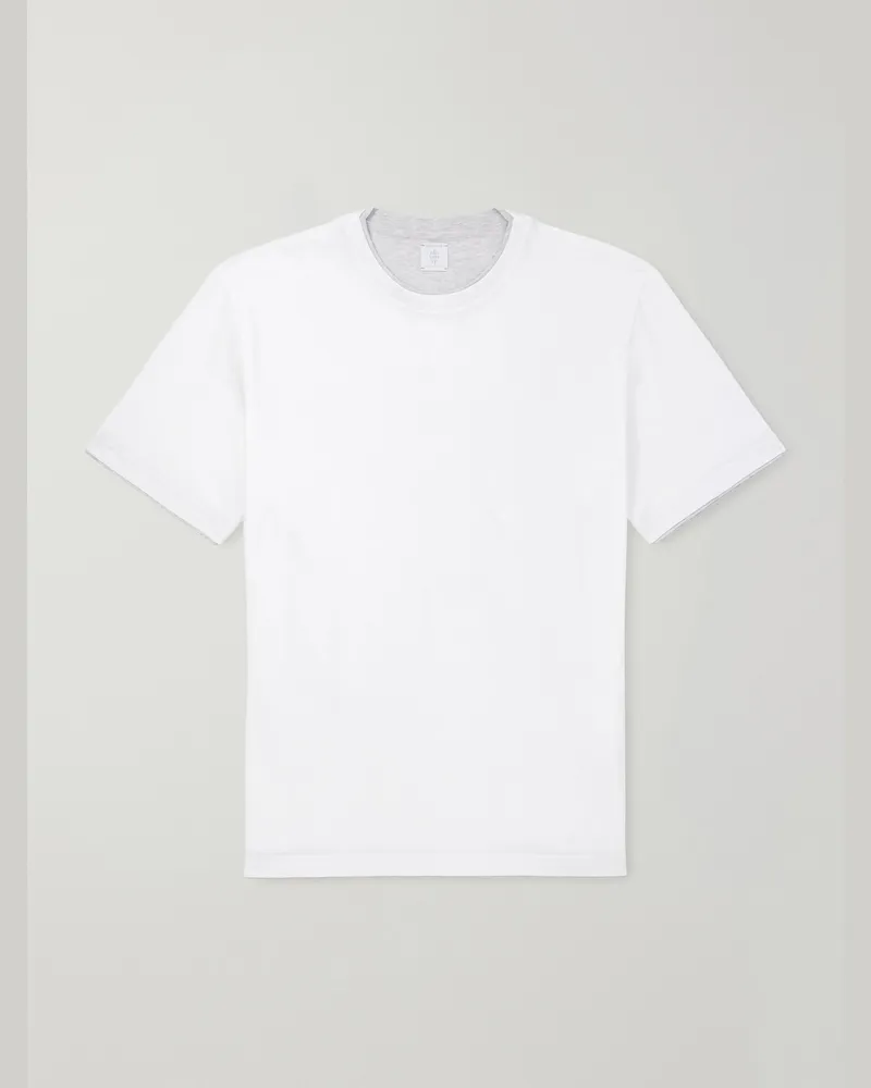 Eleventy Giza Cotton-Jersey T-Shirt White