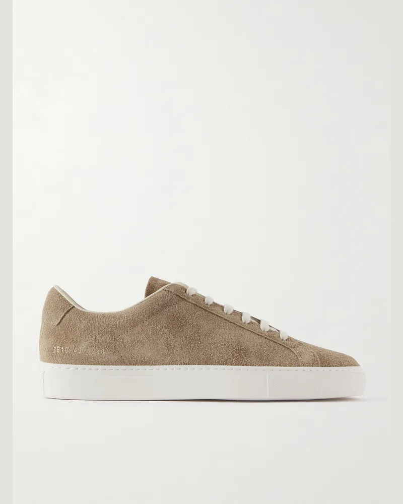 Common Projects Achilles Sport Sneakers aus gebürstetem Veloursleder Braun