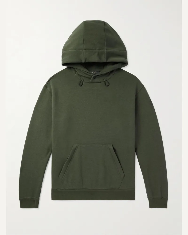 Loro Piana Vogel Hoodie aus Jersey aus einer Baumwoll-Kaschmirmischung Grün