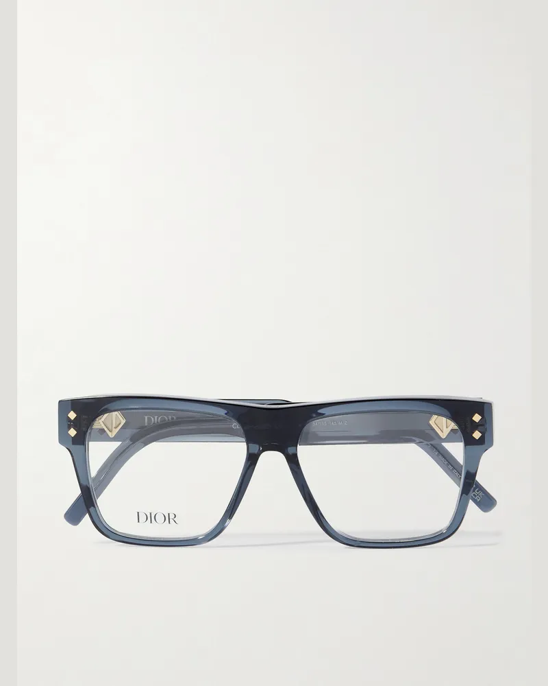 Dior CD Diamond S6I Brille mit eckigem Rahmen aus Azetat Blau