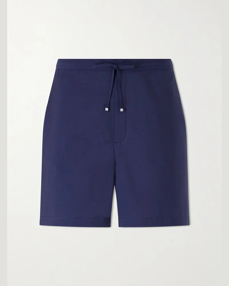 Loewe Paula Ibiza Straight-Leg Cotton-Blend Shorts Blue