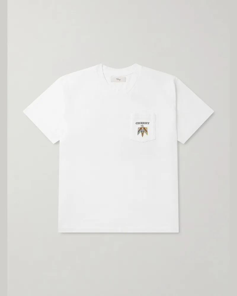 Cherry Los Angeles Logo-Print Cotton-Jersey T-Shirt White