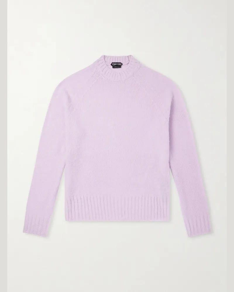 Tom Ford Brushed Cashmere Sweater Purple