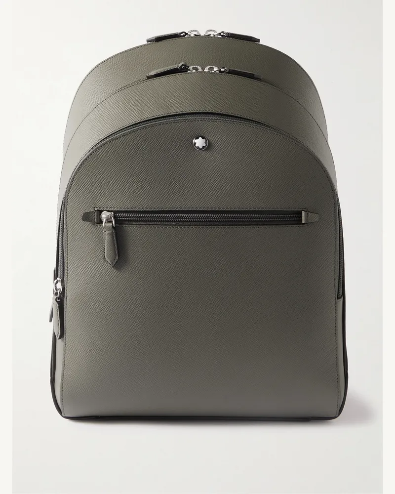 Montblanc Sartorial mittelgroßer Rucksack aus quergemasertem Leder Grau