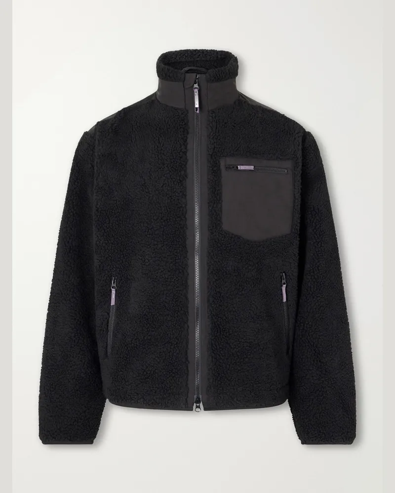 Corridor Shell-Trimmed Fleece Jacket Black