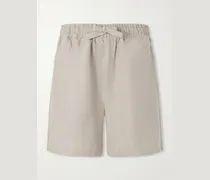 Straight-Leg Linen Drawstring Shorts
