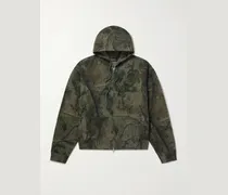 Logo-Embroidered Printed Cotton-Jersey Hoodie