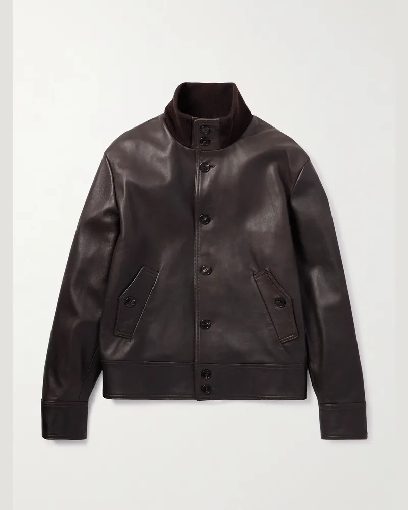 Incotex Lederjacke Braun