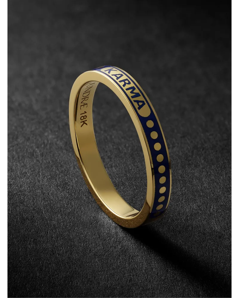 FOUNDRAE Karma Ring aus 18 Karat Gold mit Emaille Gold