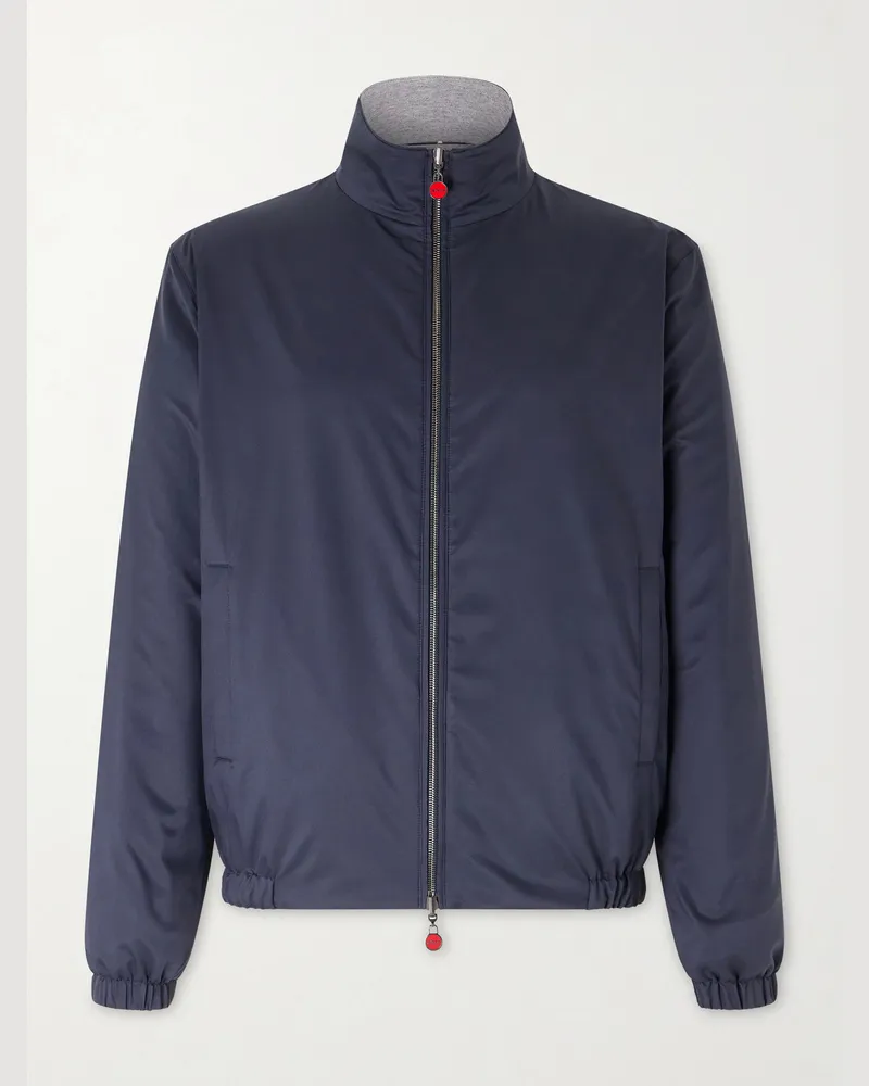 Kiton Shell Bomber Jacket Blue