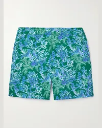 Sid Mashburn Schmal geschnittene mittellange Badeshorts mit Print Blau