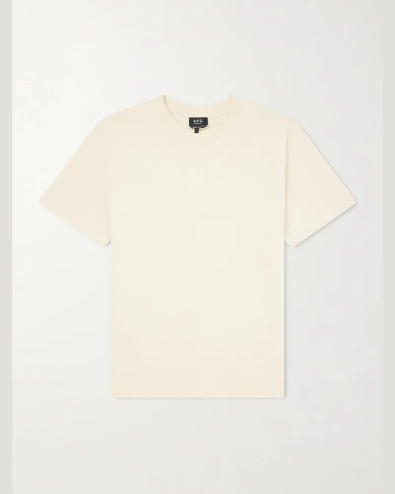 A.P.C. Standard Grand VPC T-Shirt aus Biobaumwoll-Jersey mit Logoflockdruck Gelb