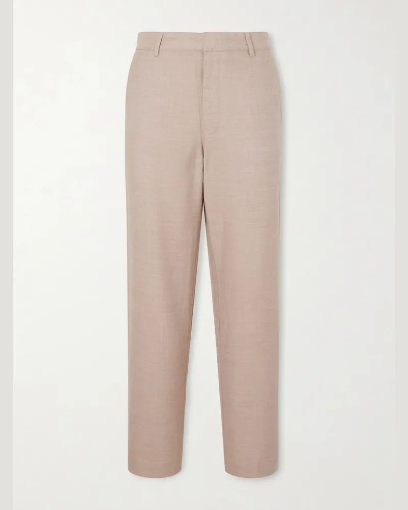 The Elder Statesman Cashmina Slacker Straight-Leg Wool and Cashmere-Blend Trousers Neutrals