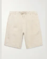 NN 07 Seb 1454 gerade geschnittene Shorts aus Leinen mit Kordelzugbund Neutral