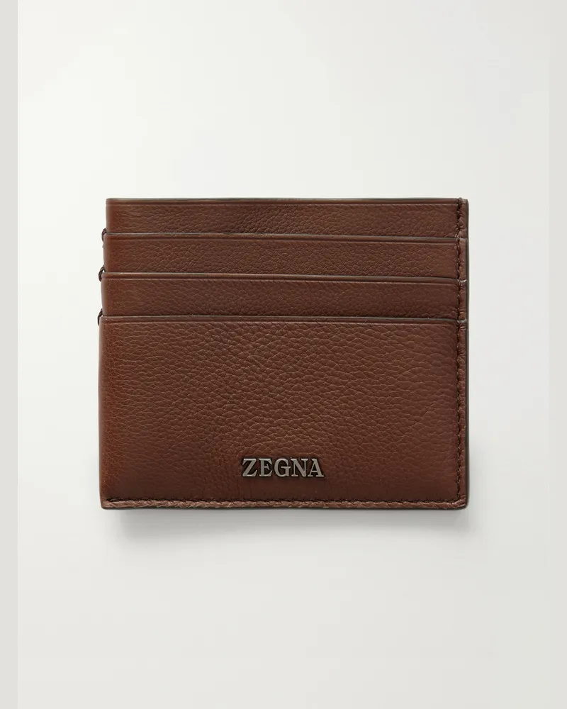 Ermenegildo Zegna Leather Cardholder Brown