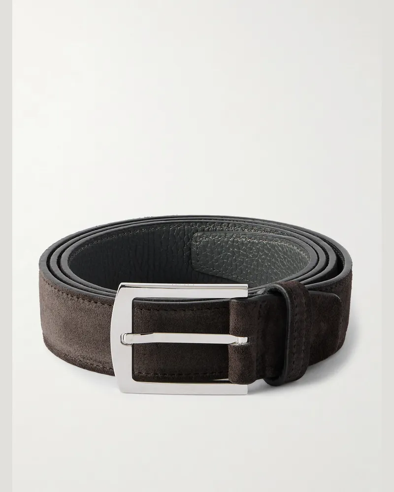 Kiton Gürtel aus Veloursleder Braun