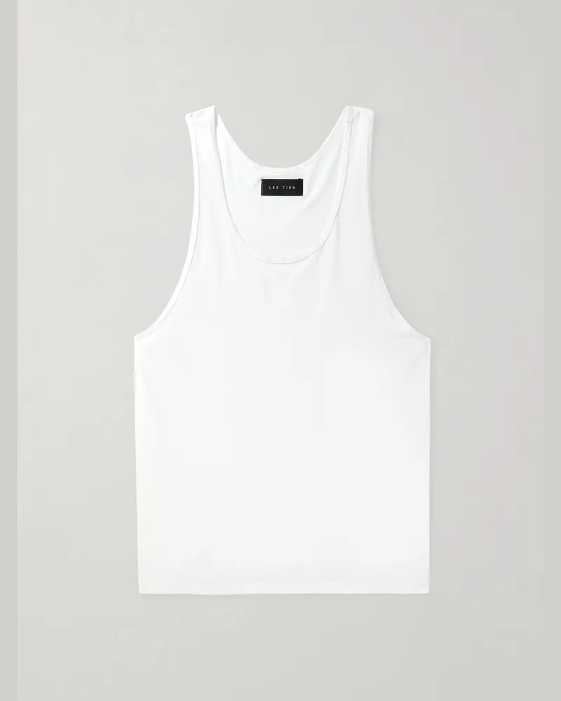 LES TIEN Oversized-Tanktop aus Baumwoll-Jersey Weiß