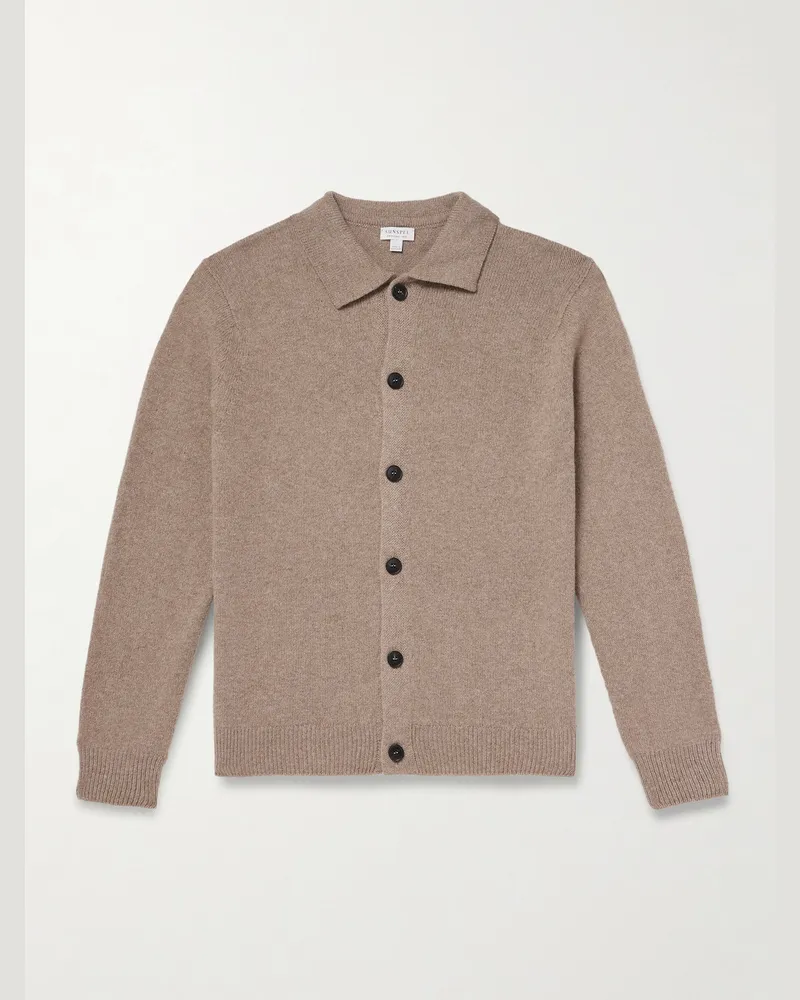 Sunspel Wool Cardigan Neutrals