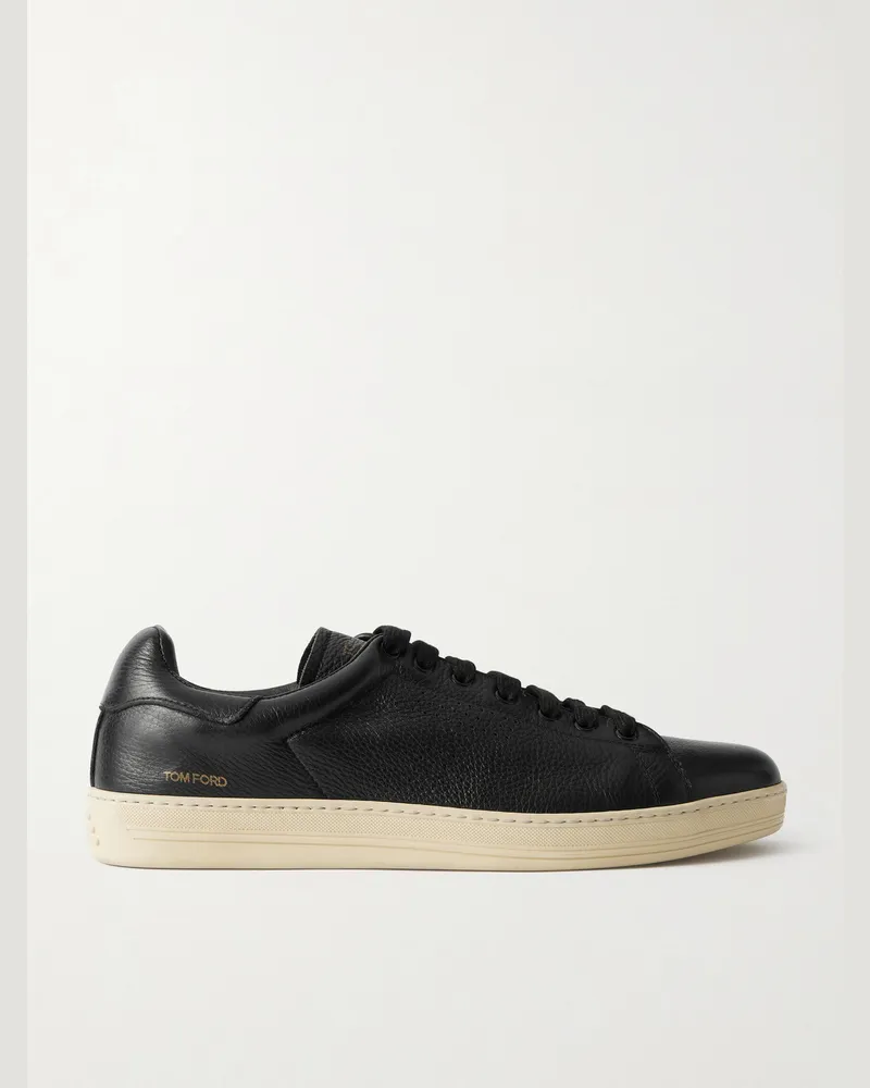 Tom Ford Warwick Sneakers aus vollnarbigem Leder Schwarz