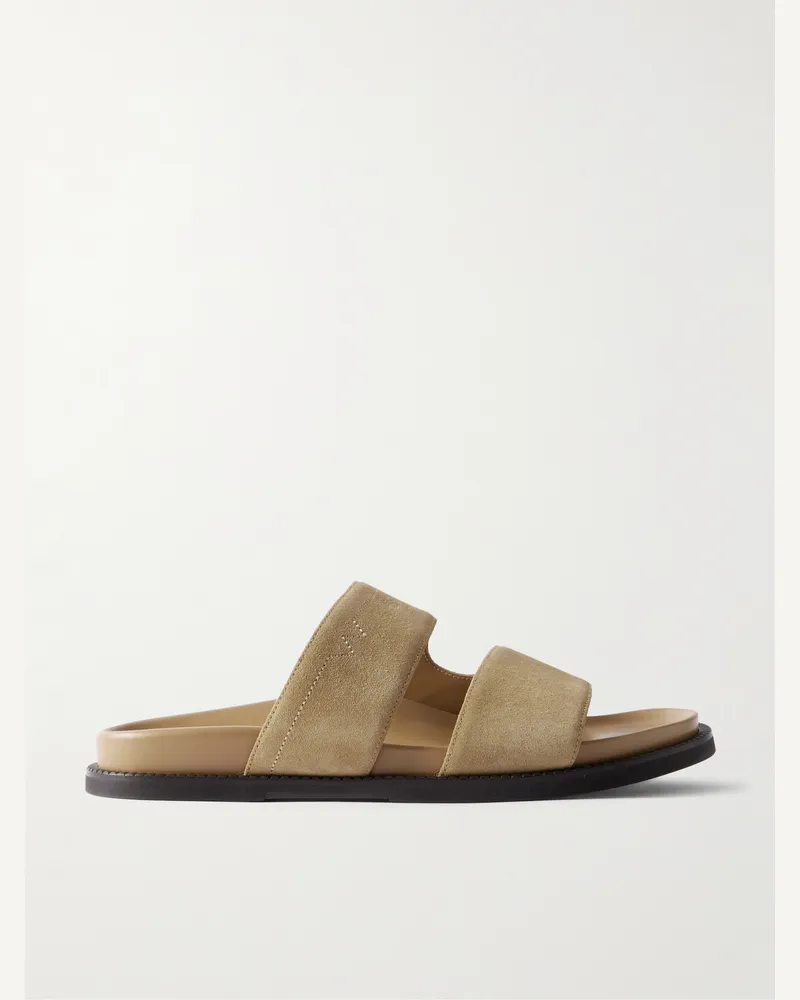 JM Weston Sandalen aus Veloursleder Neutral