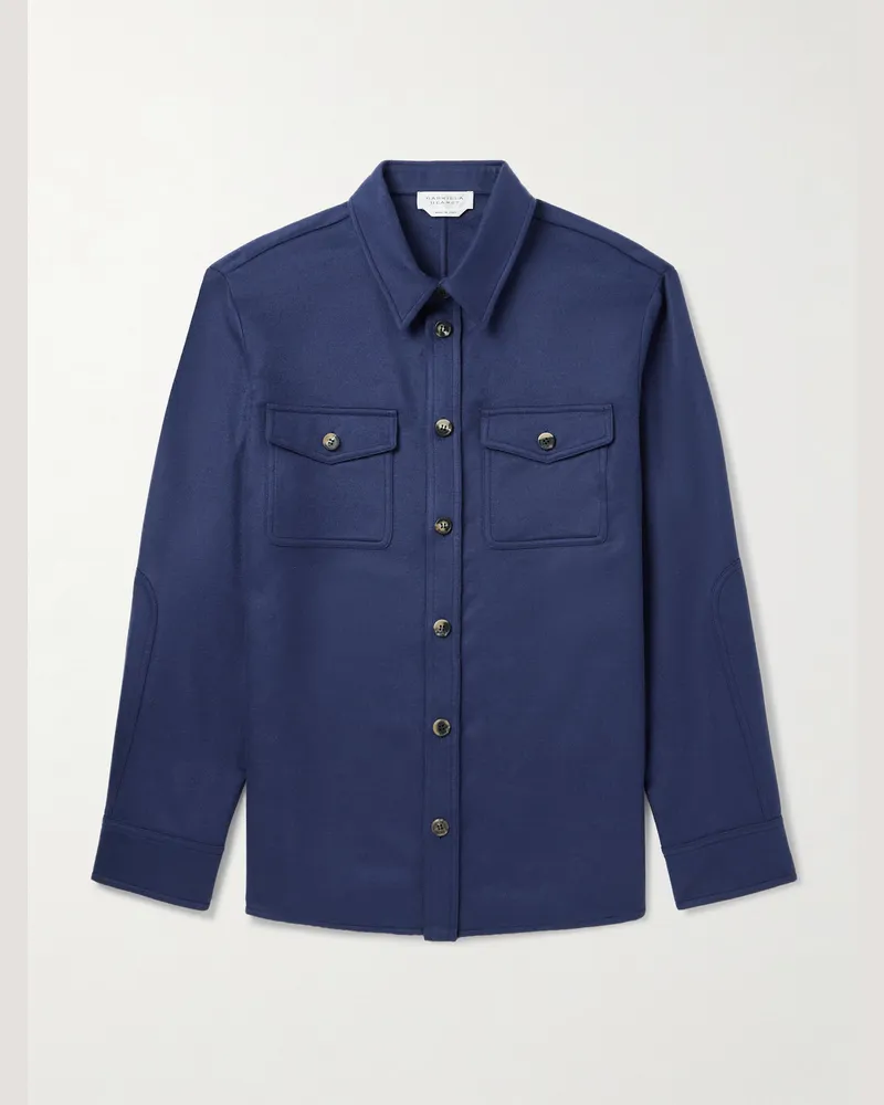 Gabriela Hearst Lucas Hemdjacke aus Seide Blau