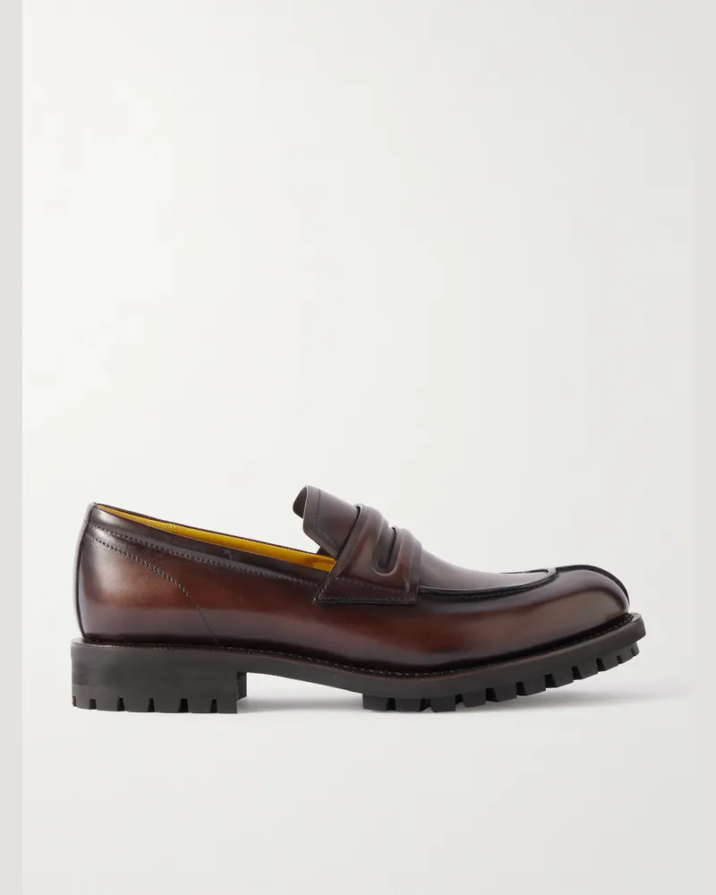 Berluti New Oslo Pennyloafers aus Venezia-Leder Braun