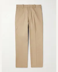 SAINT MXXXXXX Gerade geschnittene Hose aus Baumwoll-Canvas mit Falten Neutral