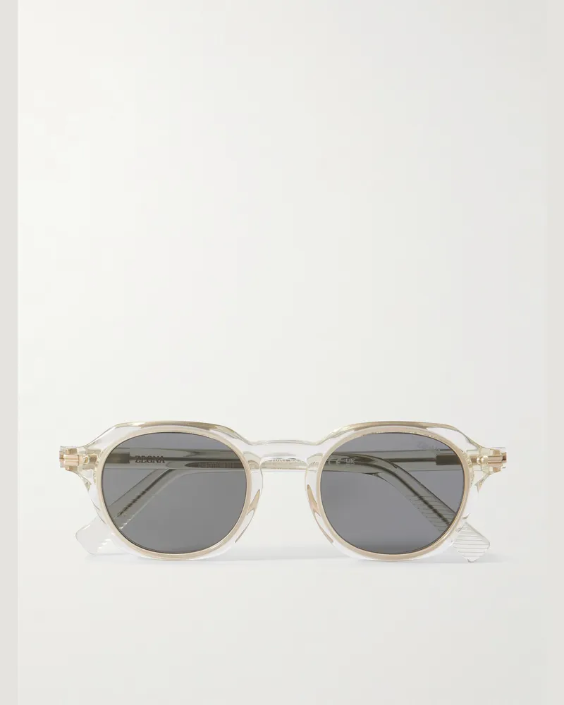 Ermenegildo Zegna Sonnenbrille mit rundem Rahmen aus Azetat Neutral