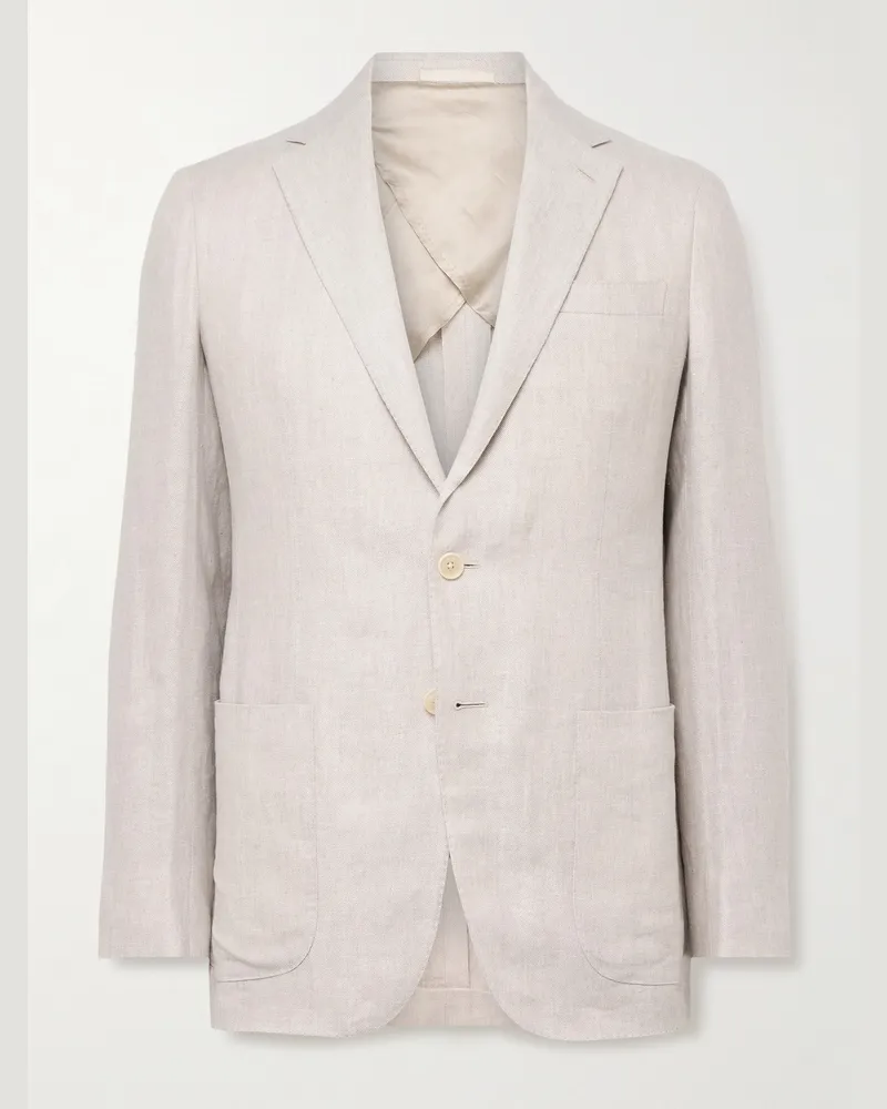 Kingsman Sakko aus Leinen-Twill Neutral
