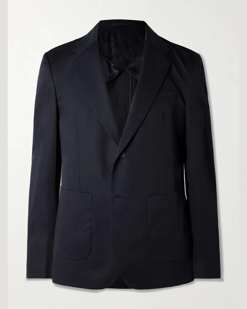 MR P. Organic Cotton-Poplin Suit Jacket Blue