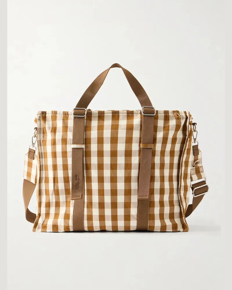 NN 07 Checked Organic Cotton Weekend Bag Brown