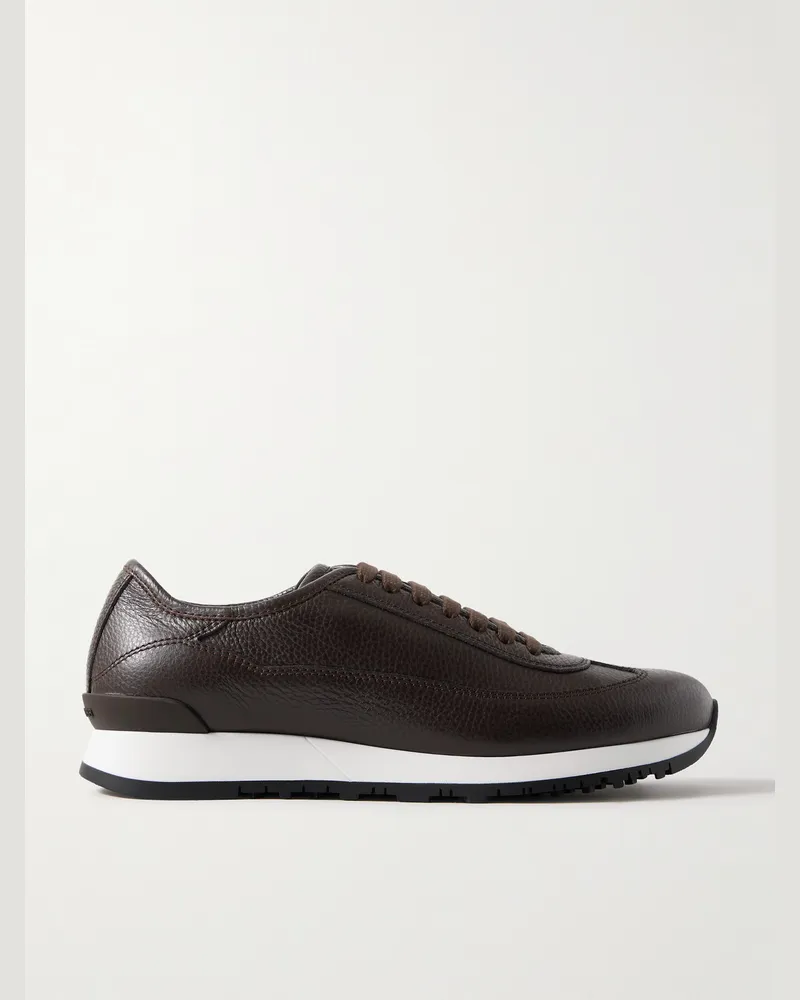 John Lobb Foundry II Sneakers aus vollnarbigem Leder Braun