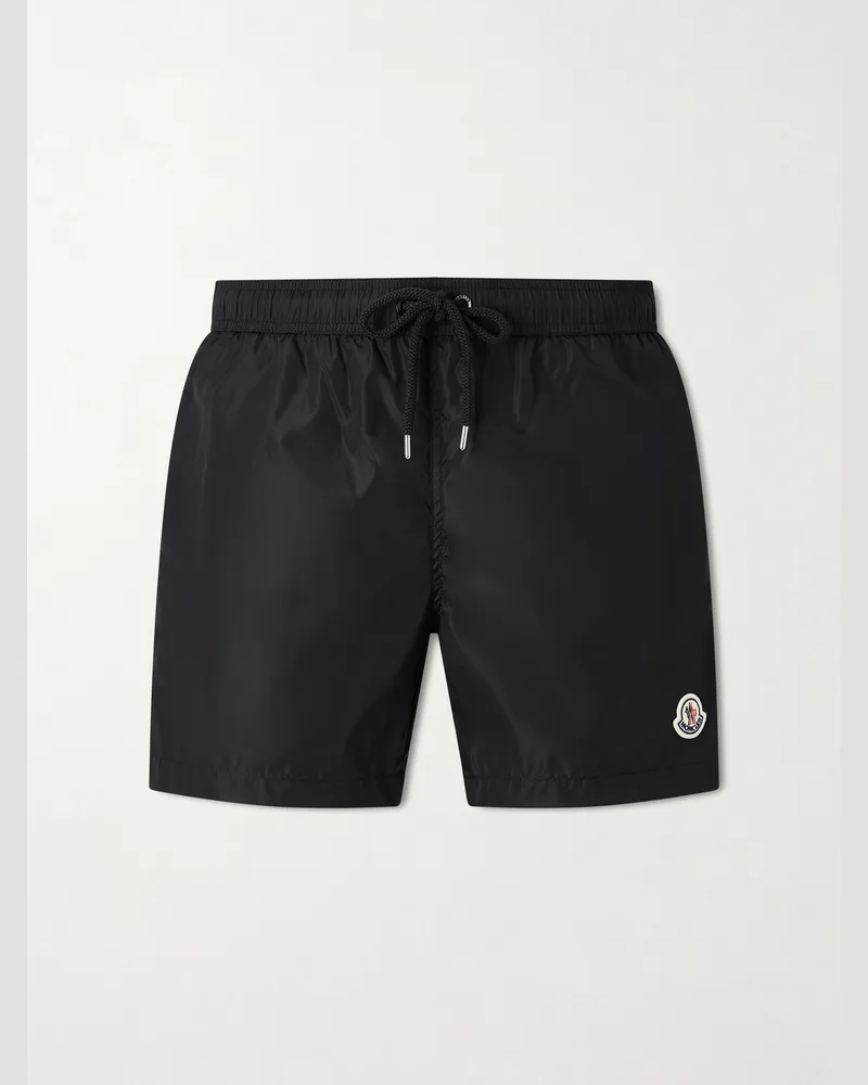 Moncler Straight-Leg Mid-Length Swim Shorts Black
