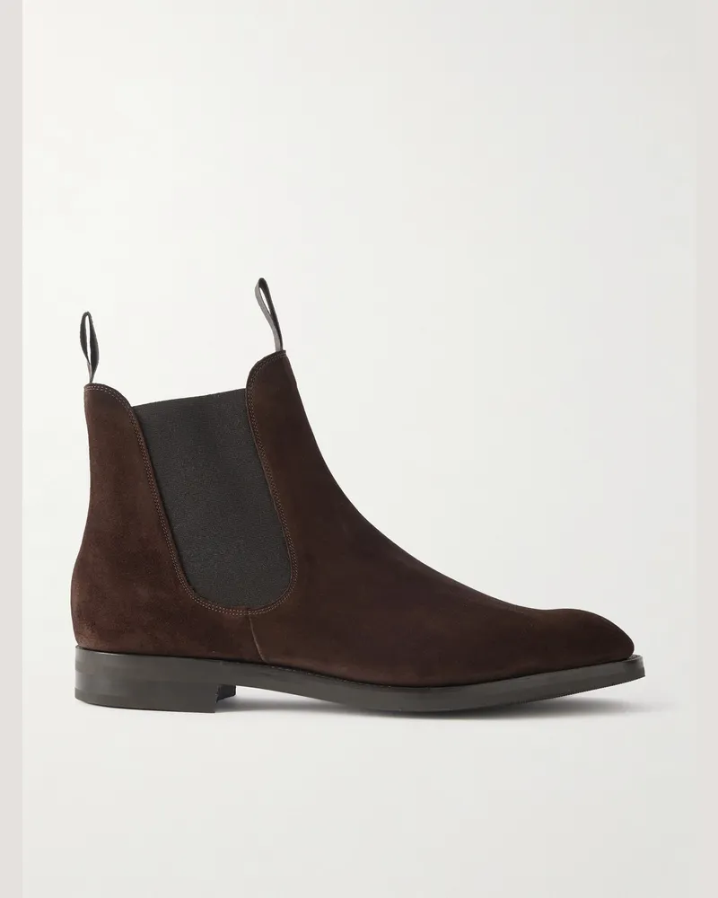 Edward Green Newmarket Suede Chelsea Boots Brown