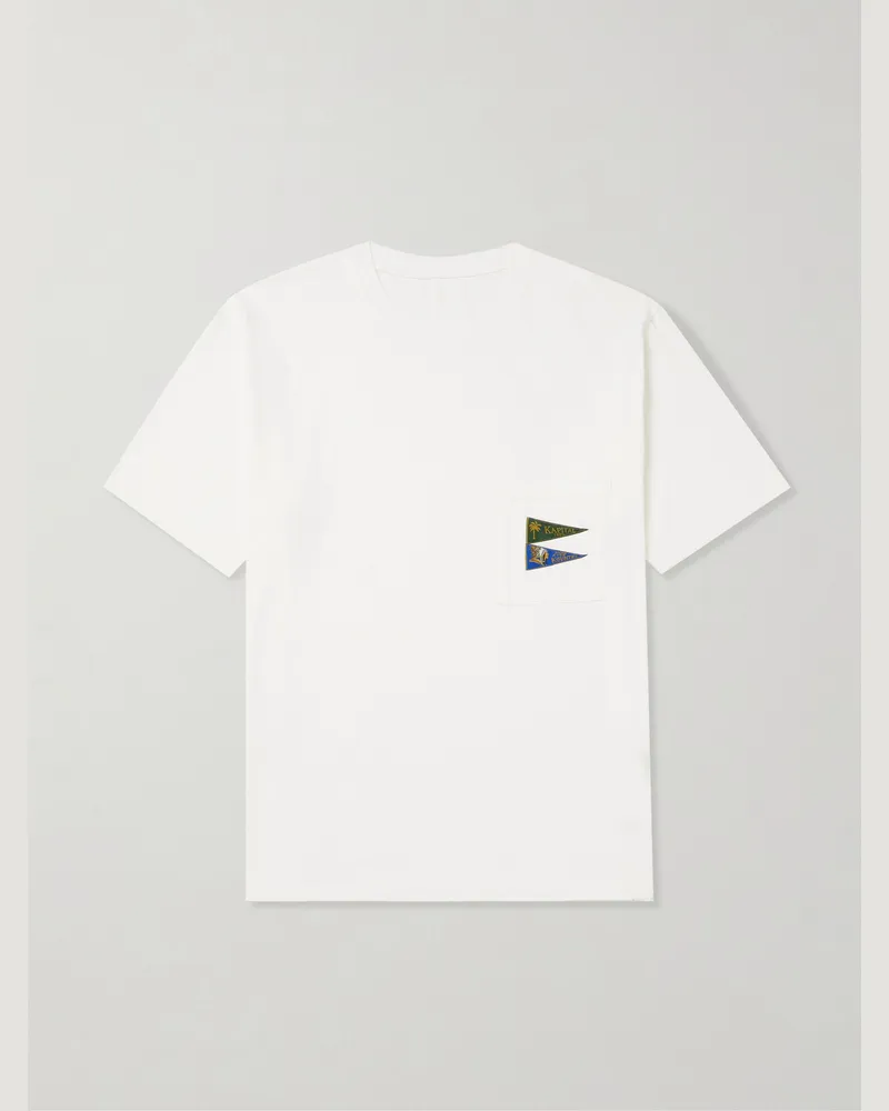 KAPITAL Logo-Appliquéd Cotton-Jersey T-Shirt White