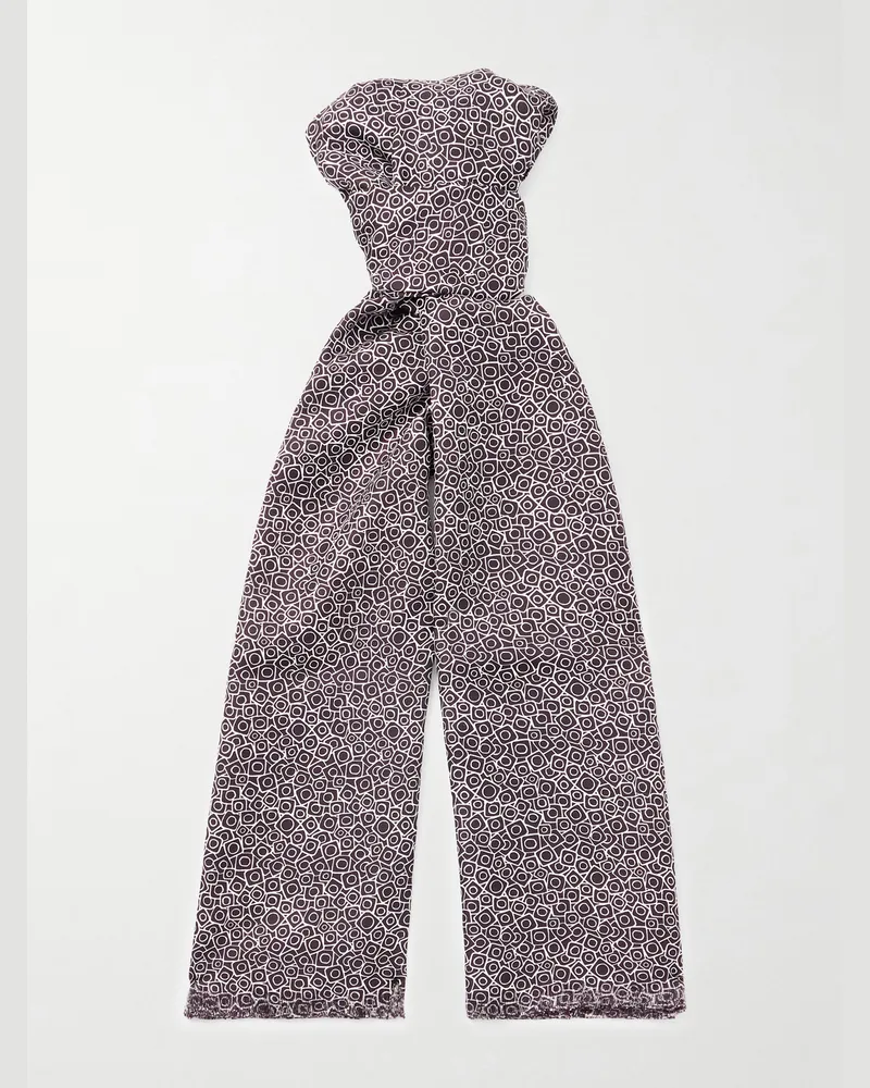 Charvet Printed Silk-Voile Scarf Black