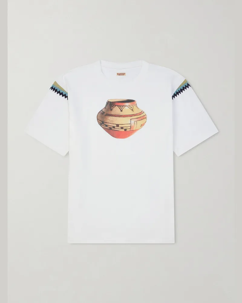 KAPITAL Printed Cotton-Jersey T-Shirt White