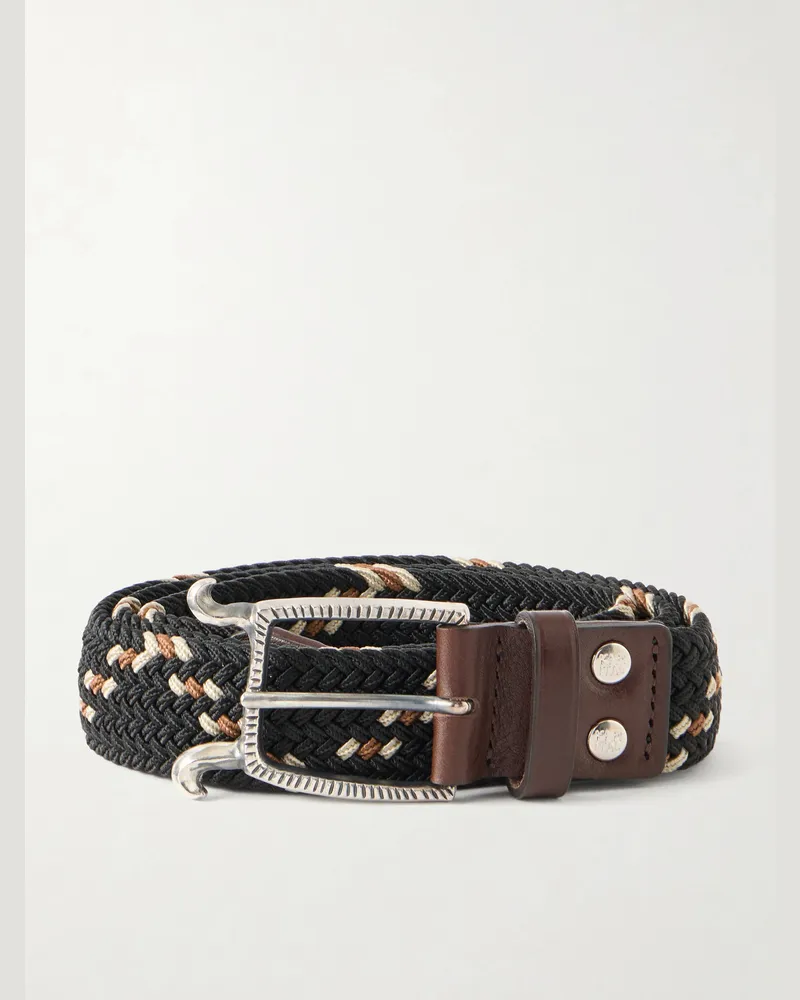 KAPITAL Atlas Woven Buckle Belt Black