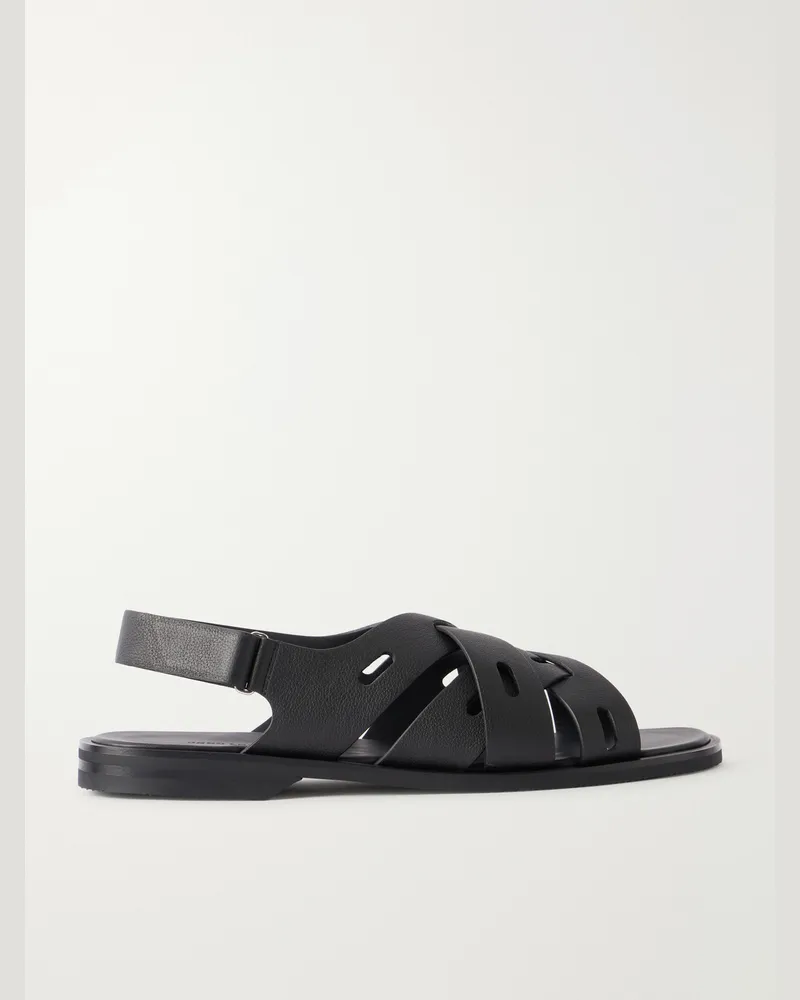 John Lobb Seaford Full-Grain Leather Sandals Black