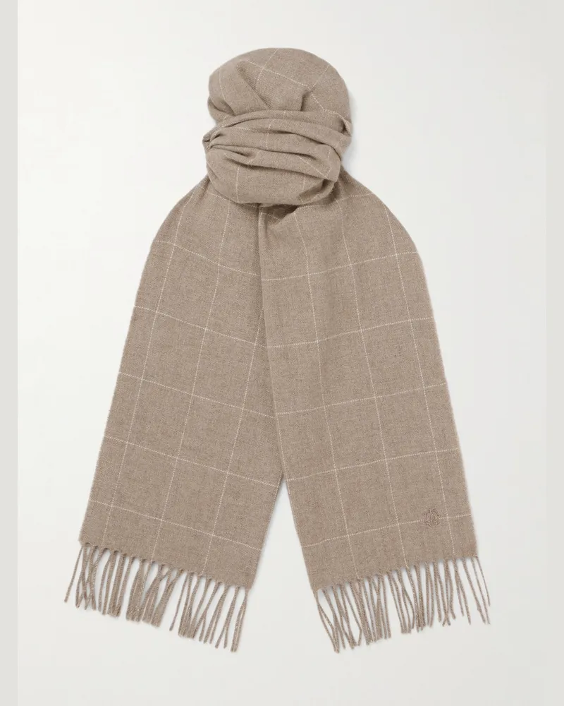 Dunhill Schal aus kariertem Kaschmir mit Fransen Undefiniert