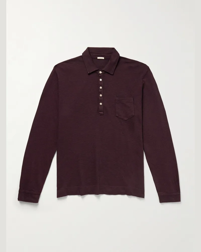 Massimo Alba Cotton-Blend Polo Shirt Burgundy