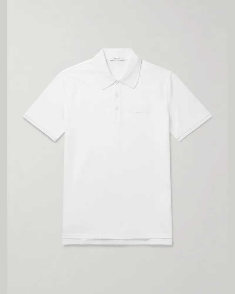 Givenchy Cotton-Piqué Polo Shirt White