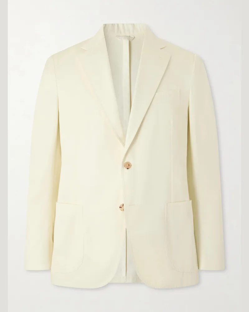De Petrillo Cotton-Twill Suit Jacket Neutrals