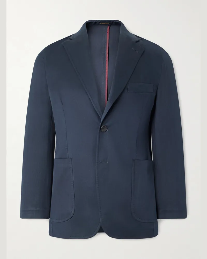 Rubinacci Silk-Twill Blazer Blue